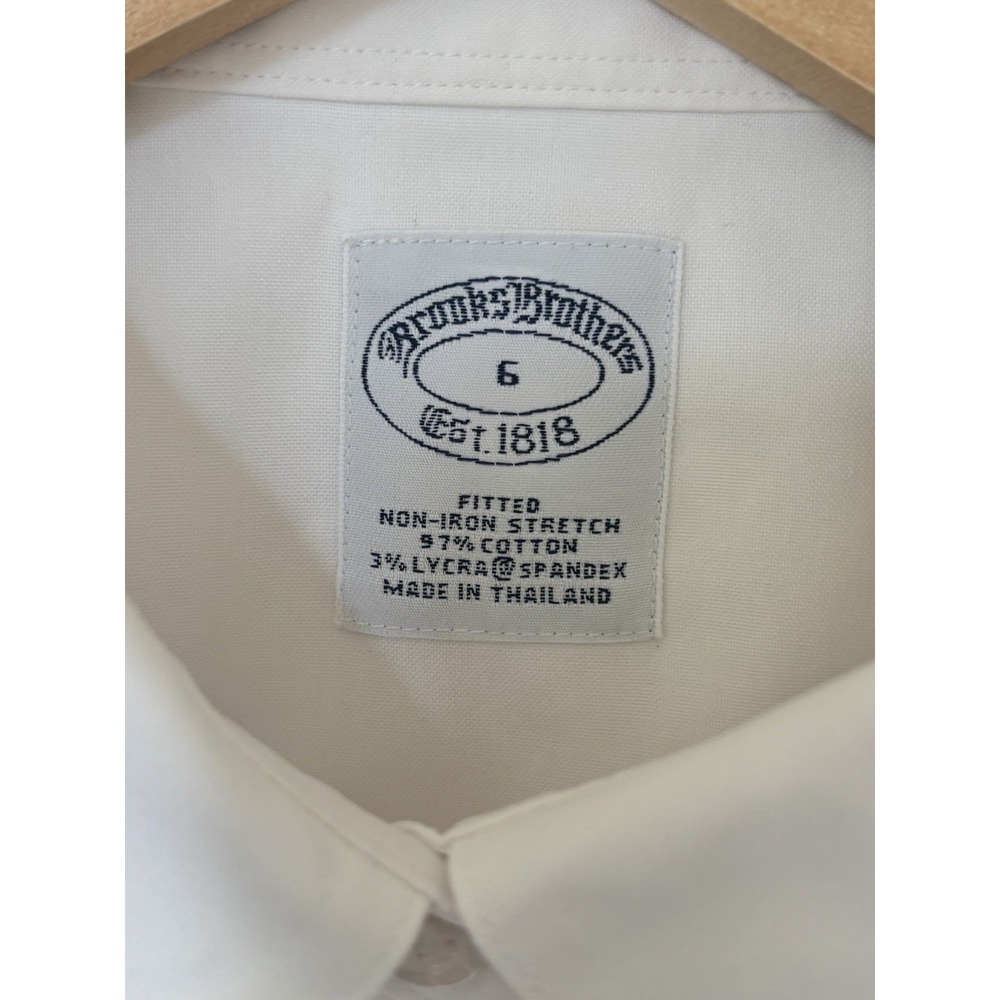 Brooks Brothers Fitted Non-Iron Stretch Supima® Cotton Dress Shirt Women's Sz 6 - Picture 4 of 5